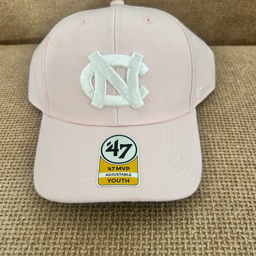 '47 Youth North Carolina Tar Heels Adjustable Light Pink Baseball Cap White NC